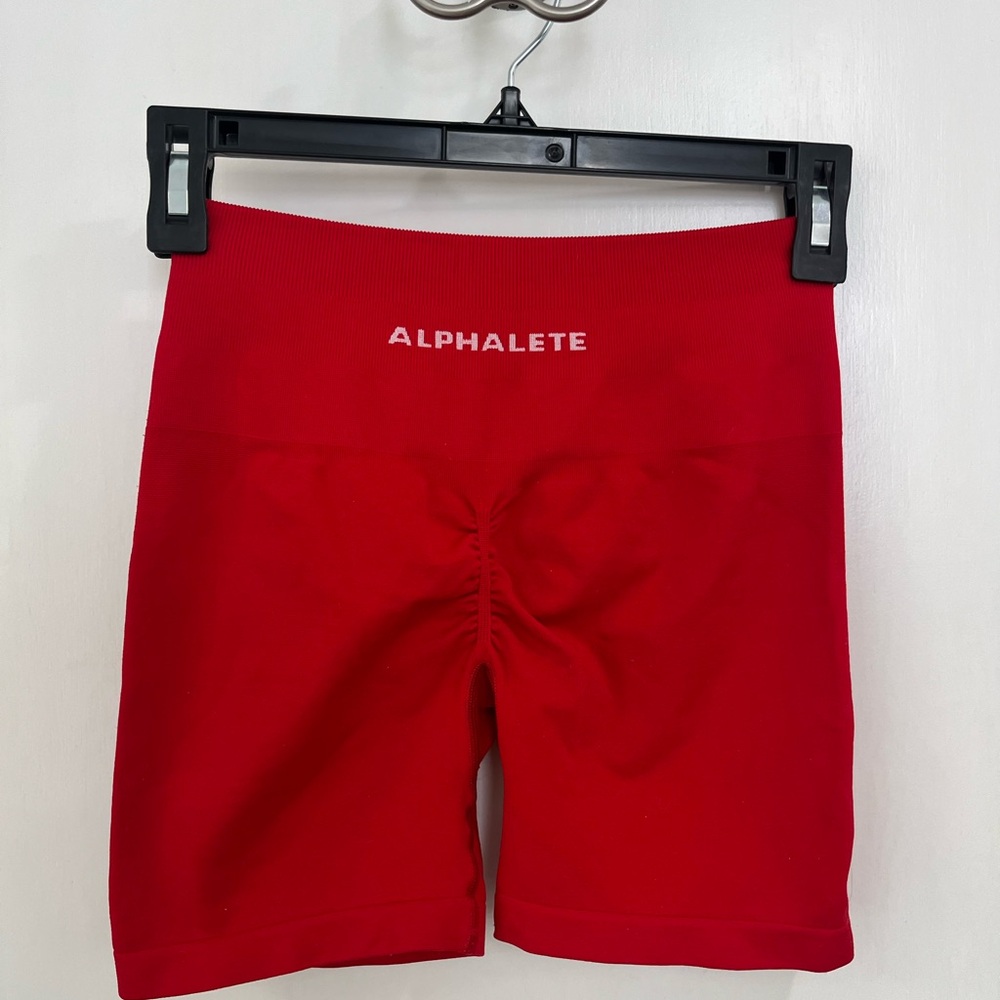 Alphalete Red Amplify Shorts 4.5”